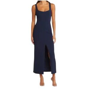 Wayf Elegant Navy Blue Sleeveless Maxi Dress Size Small